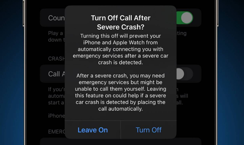富拉尔基苹果14维修分享 iPhone 14 和 Apple Watch 上关闭崩溃检测 