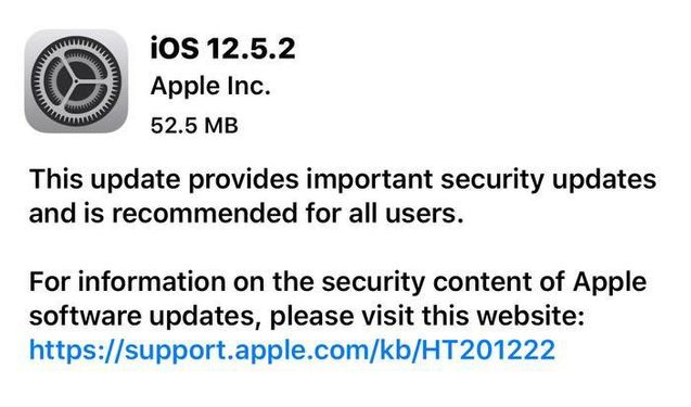 富拉尔基苹果手机维修分享iOS12.5.2发布，建议所有老苹果用户安装 